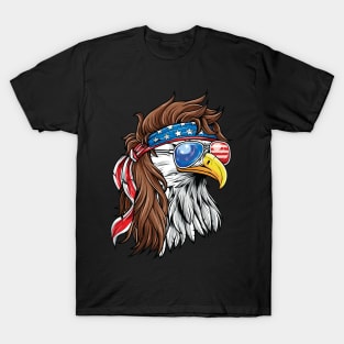 Patriotic Bald Eagle Mullet USA American Flag 4th of July T-Shirt